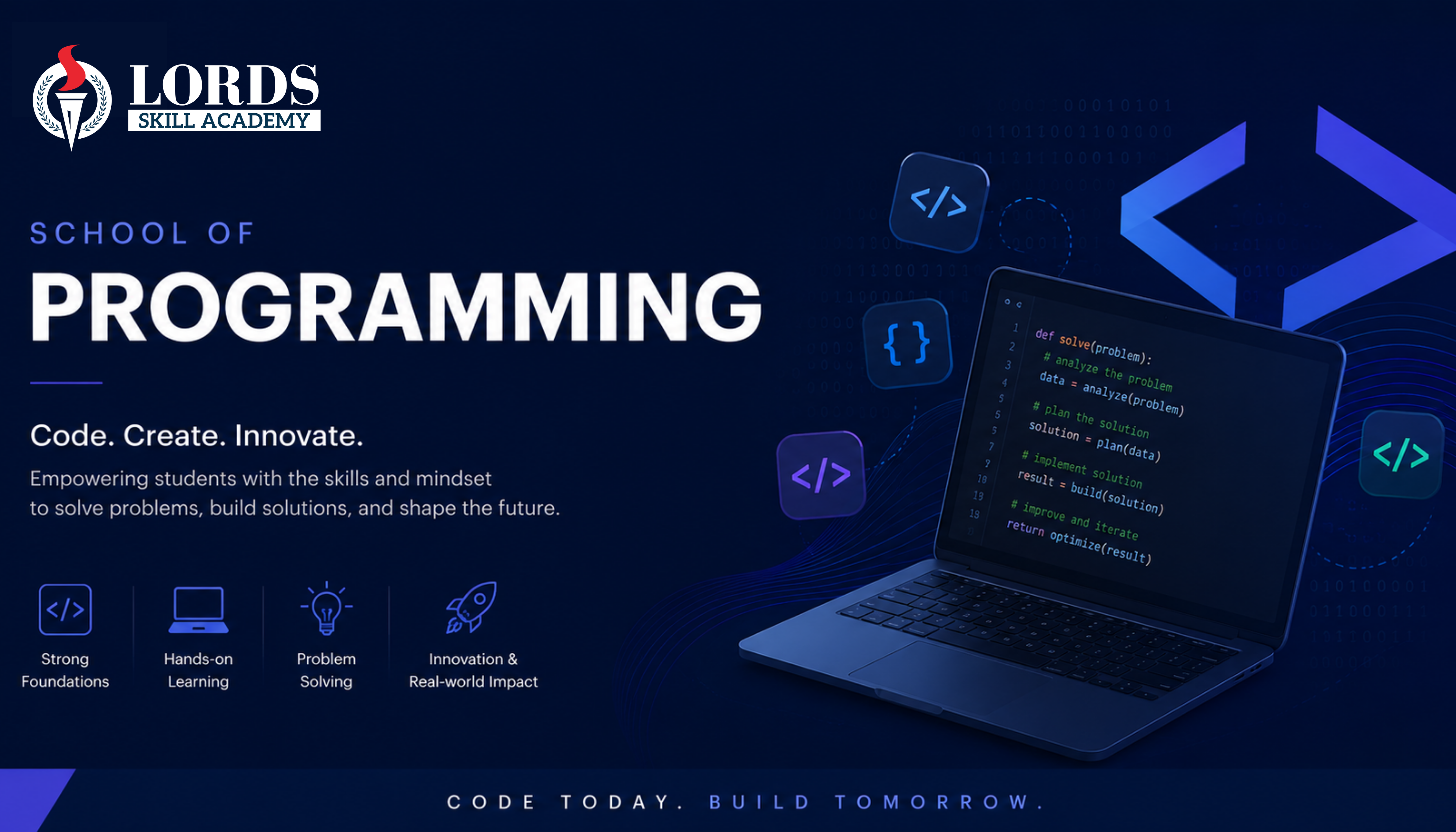 School of Programming - Students coding in modern computer lab