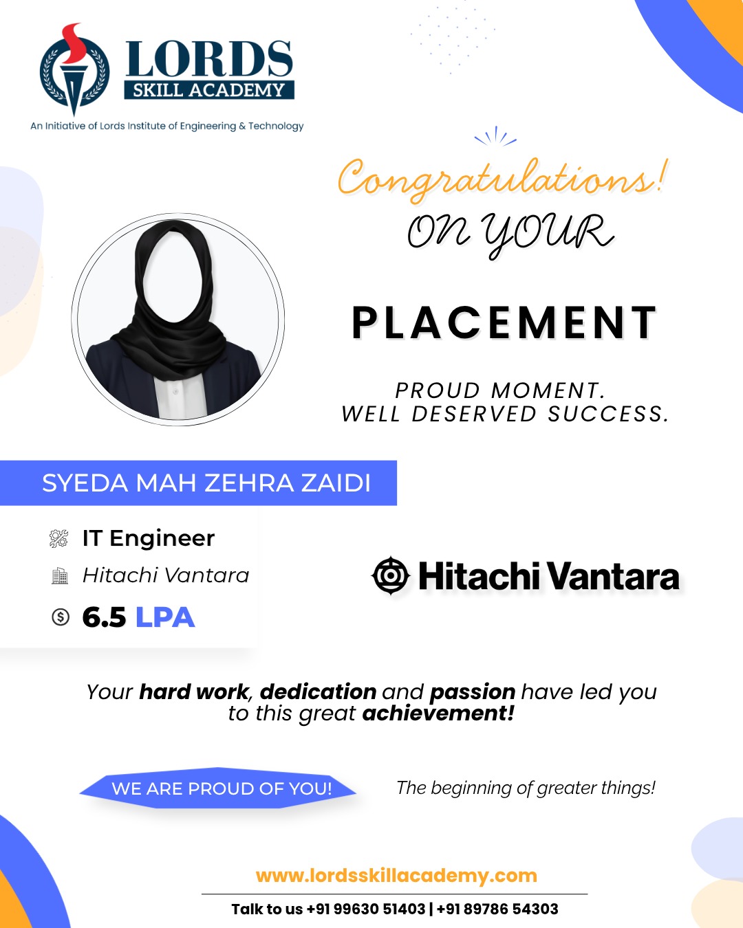 Zehra placement announcement