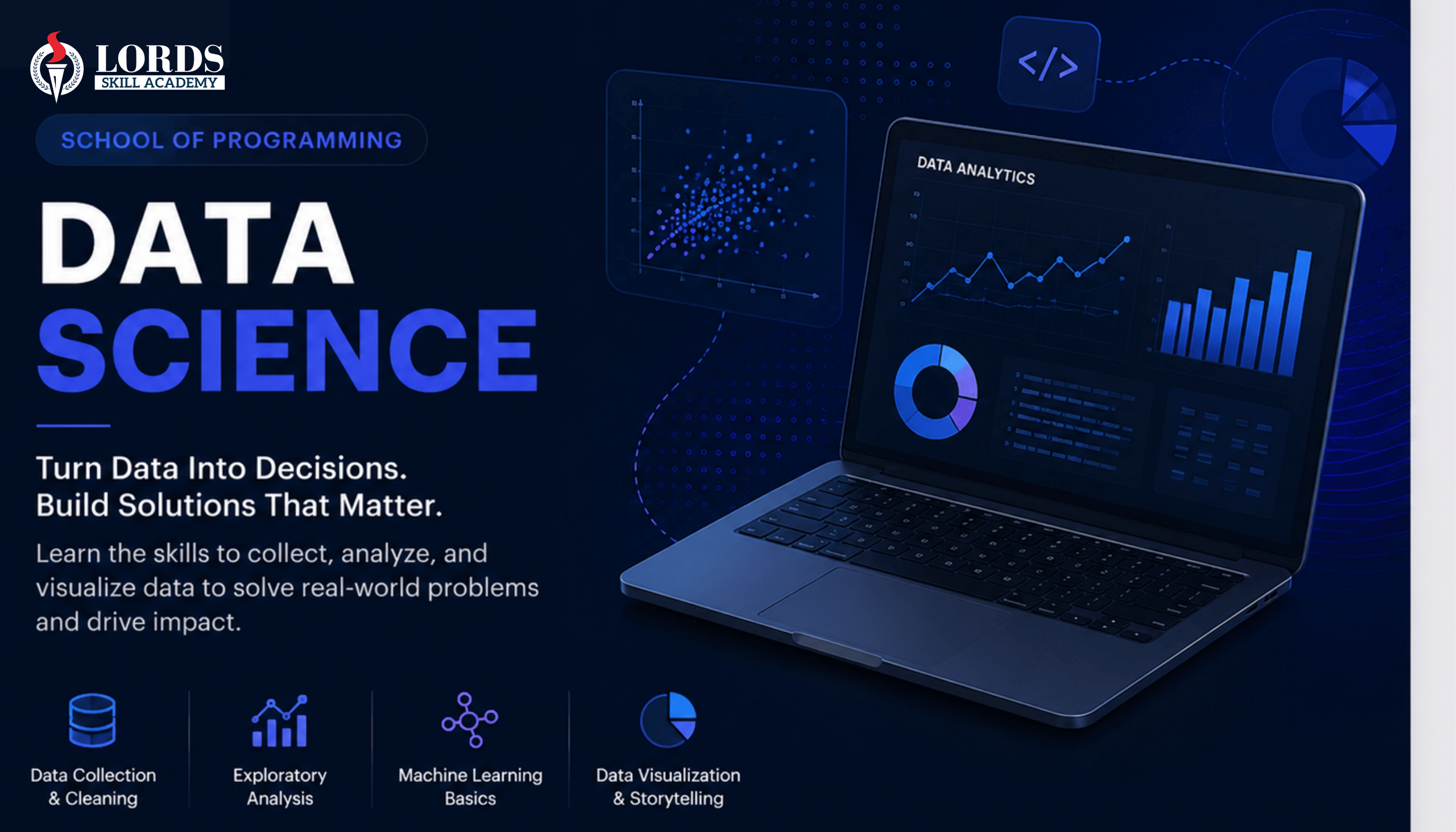 Data Science course - Students analyzing data with Python and machine learning