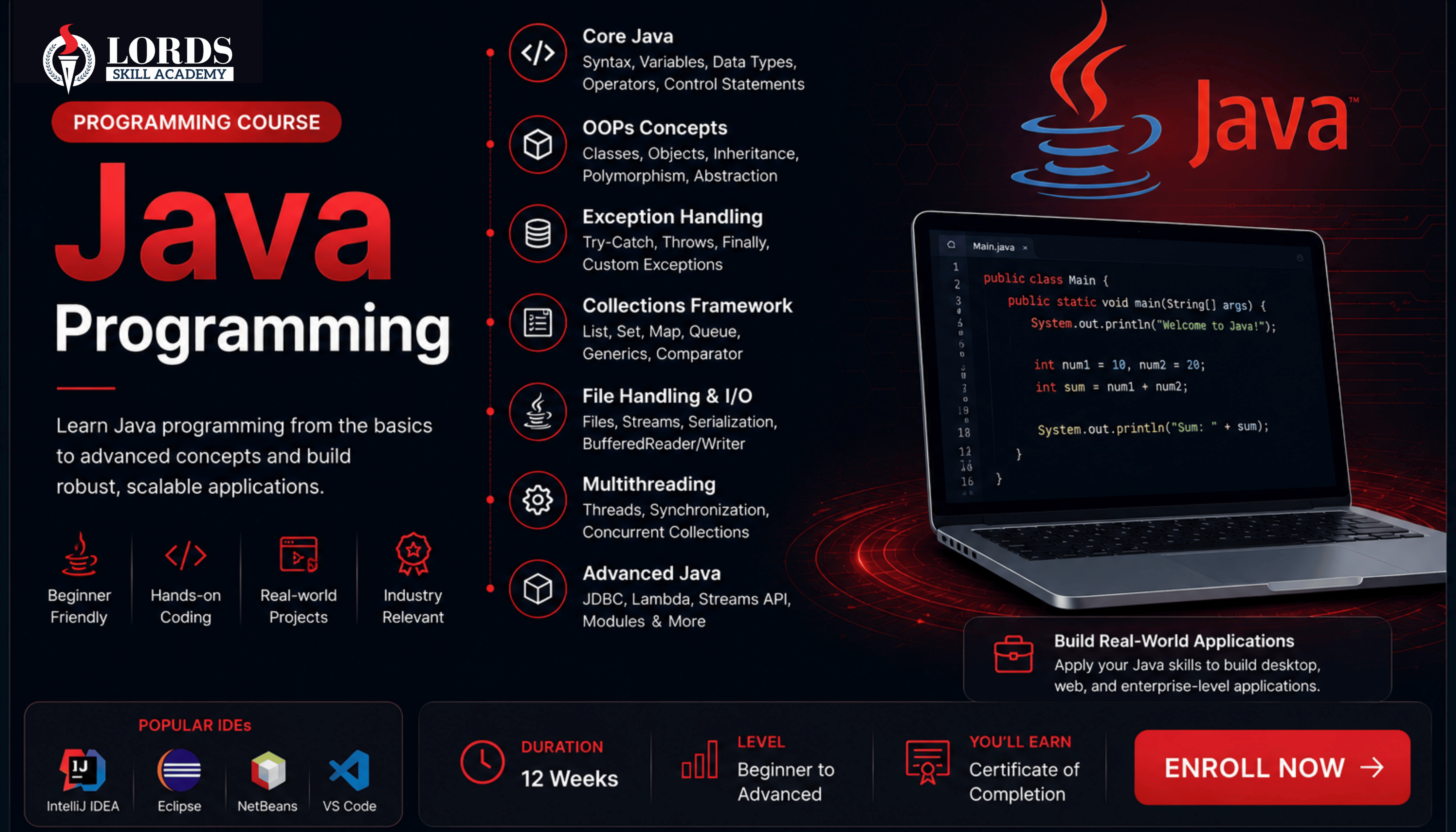 Java Programming course - Object-oriented programming and enterprise development