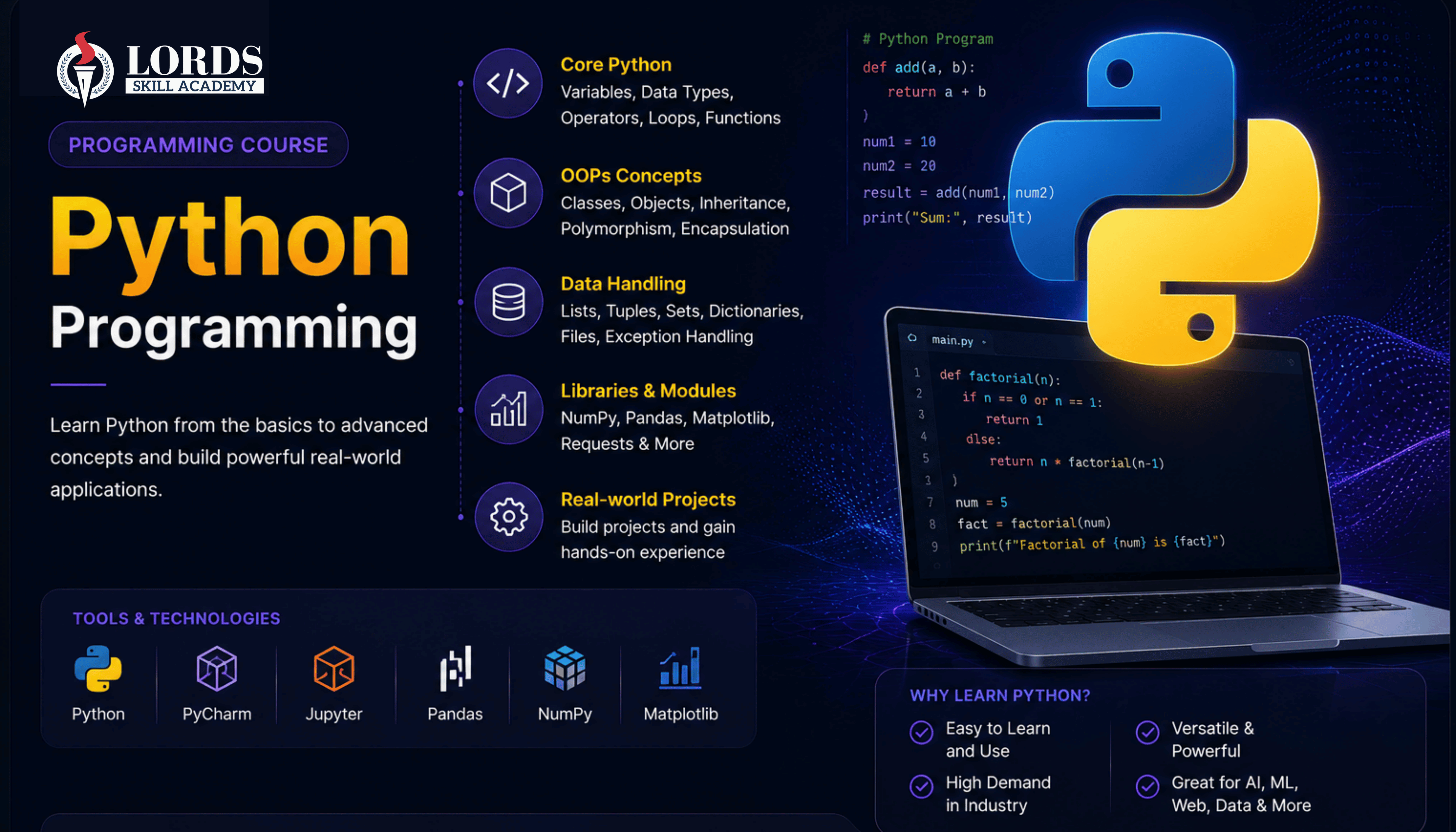 Python Programming course - Learning Python fundamentals and automation